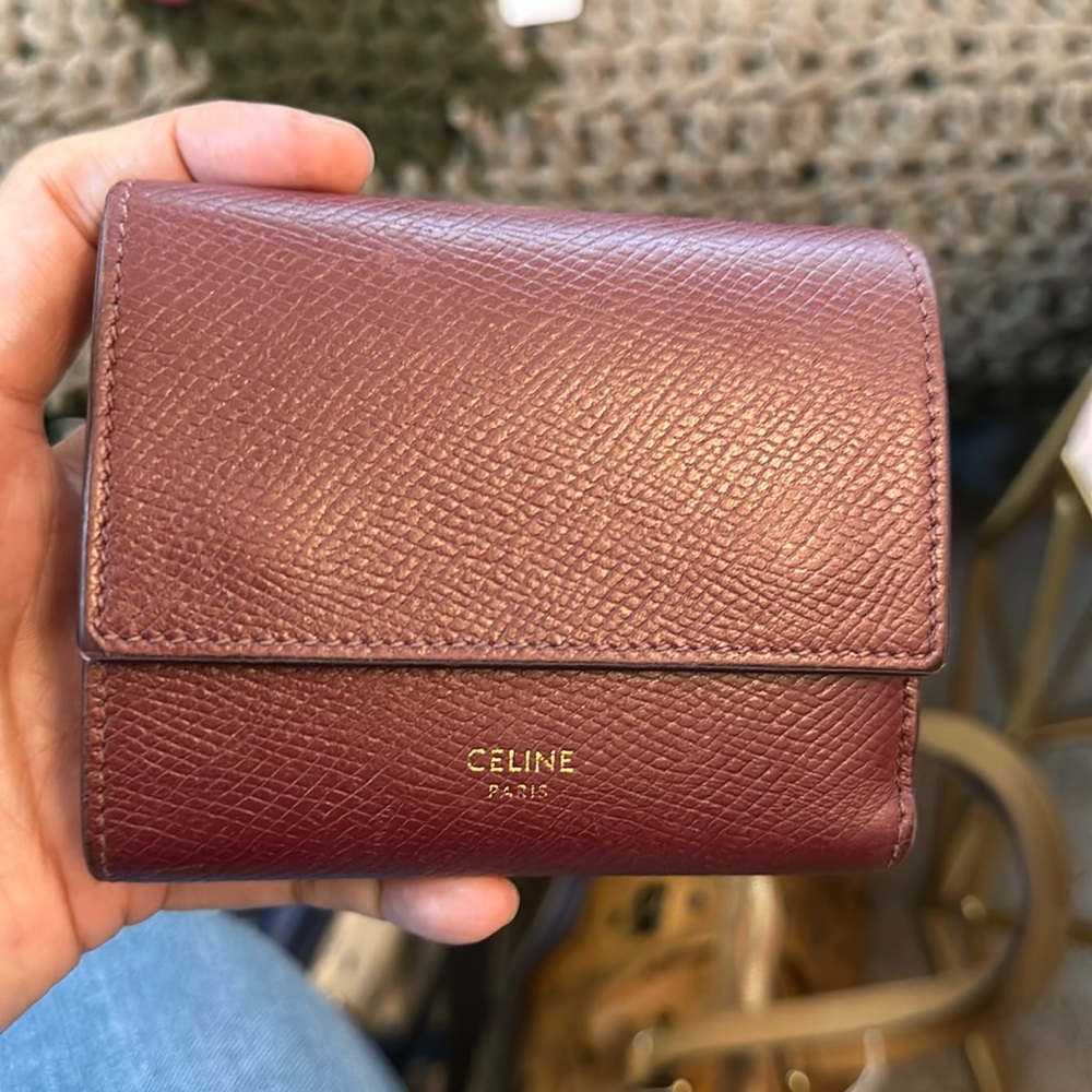Celine Compact Burgundy Wallet